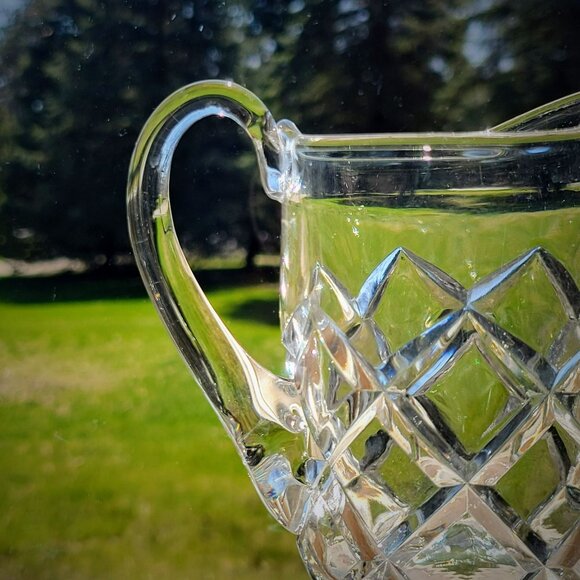 Antique EAPG Glass Creamer Challinor Taylor & Co, Beveled Diagonal c.1890 USA - Picture 3 of 12